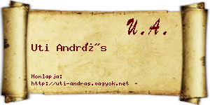 Uti András névjegykártya